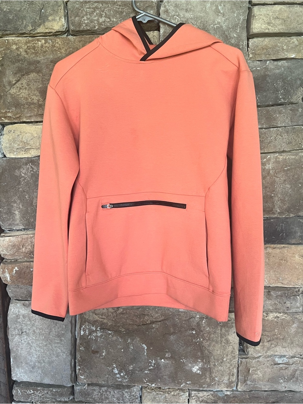 DSG Youth Large 14–16 Coral Pullover Hoodie with Zippered Pocket